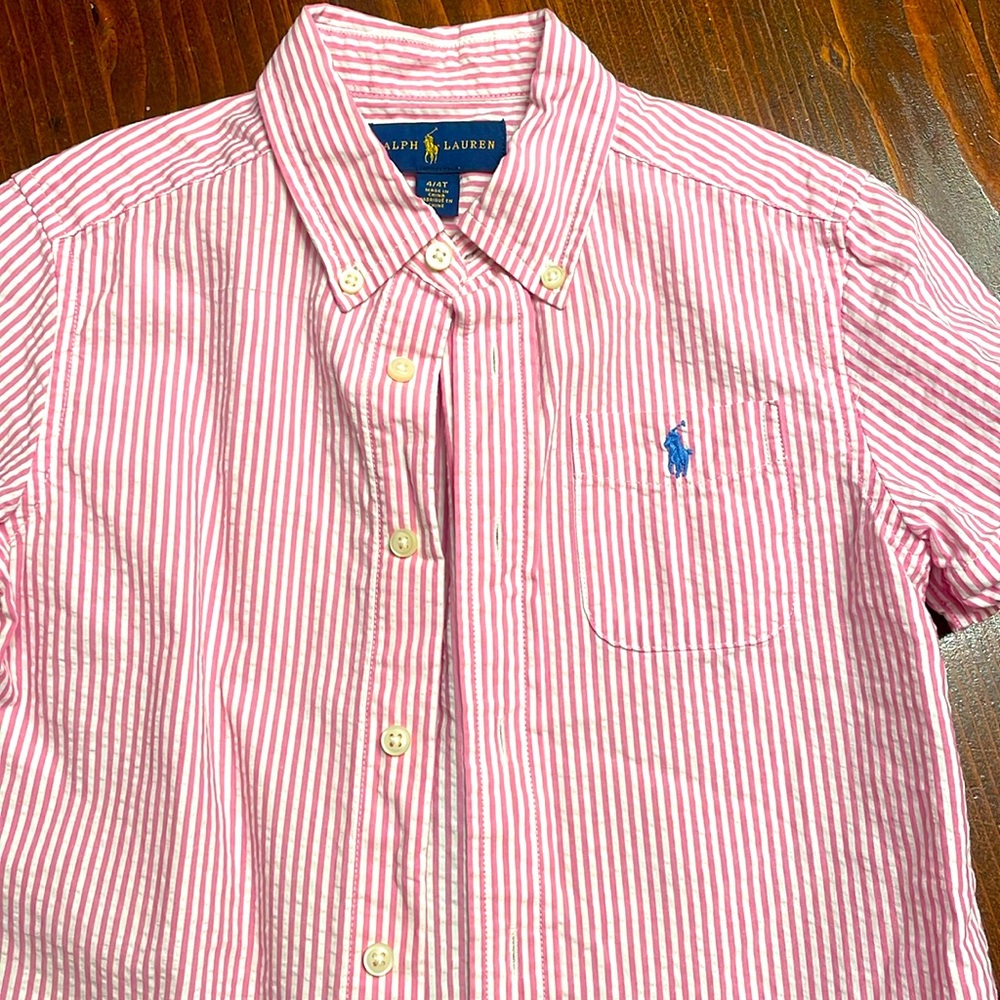 Ralph Lauren 4T Pink/White SeerSucker